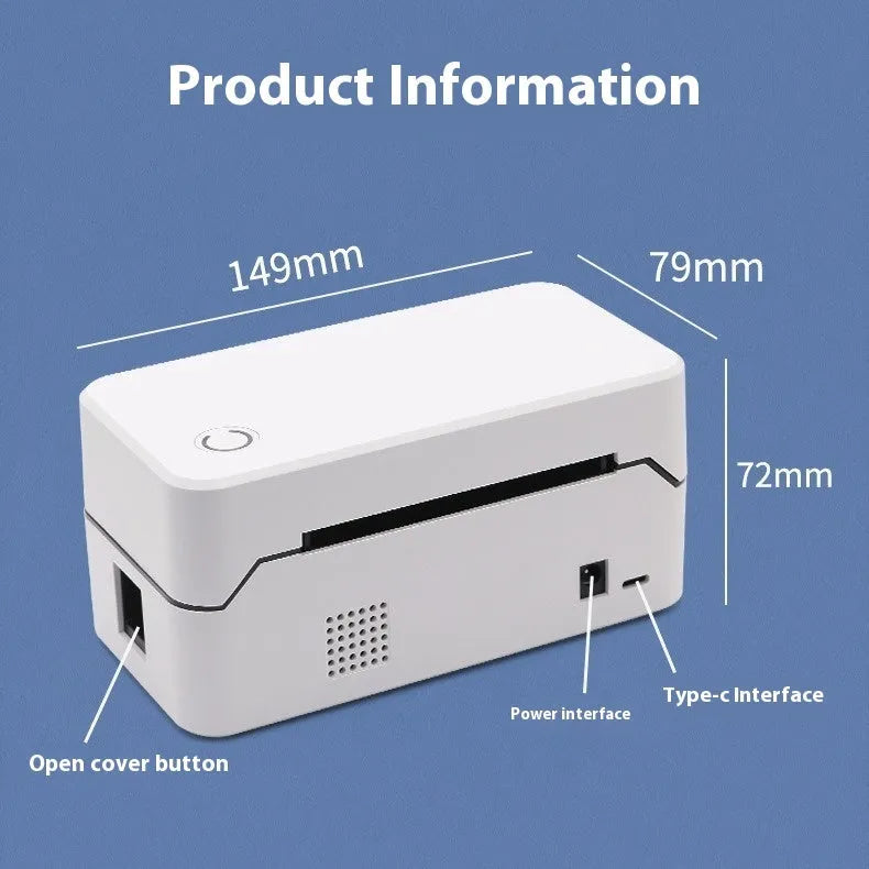 Thermal express single electronic surface printer with Bluetooth connectivity and compact dimensions