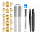 Brass MK8 3D printer nozzle and stainless steel cleaning pin kit for Creality printers
