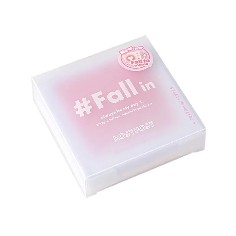 70mm square gradient parchment inner multifunctional notepad with paper brick shape in blush colour