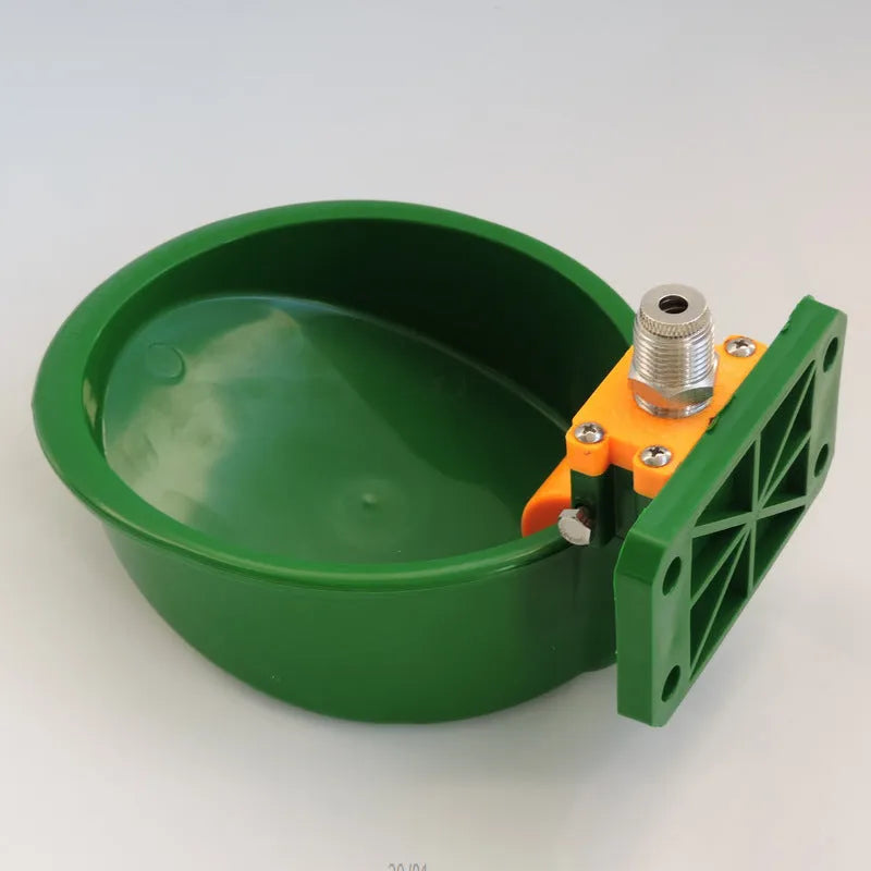 Green plastic water nozzle auto drink bowl for pigs and sheep livestock