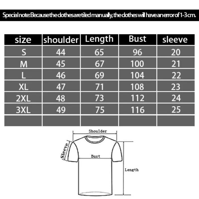 Men's black T-shirt with 3D printed cartoon design, loose fit short sleeves
