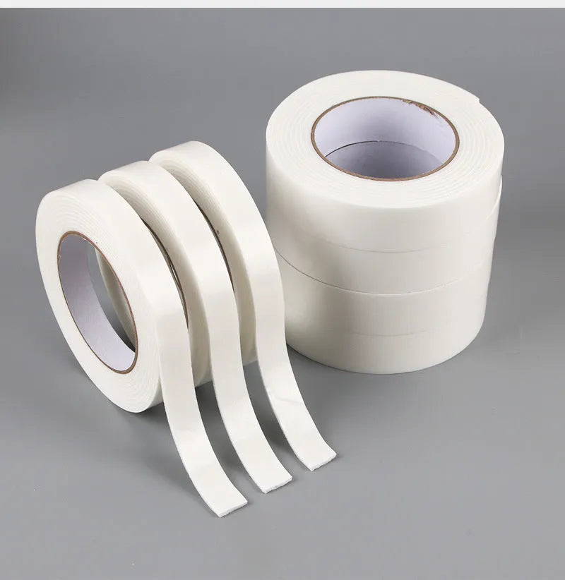 Foam double-sided adhesive sponge tape roll showing 3mm thickness with measurement display