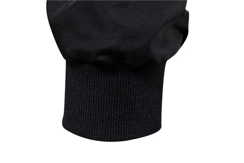 Men's thin casual jacket in solid dark blue, black, or army green colour with lightweight polyester construction