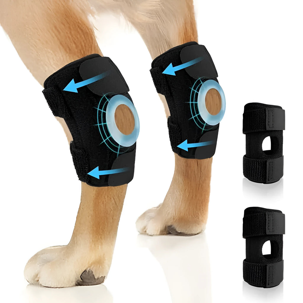 Black polyester dog leg guard for ACL rehabilitation and cat joint dislocation protection