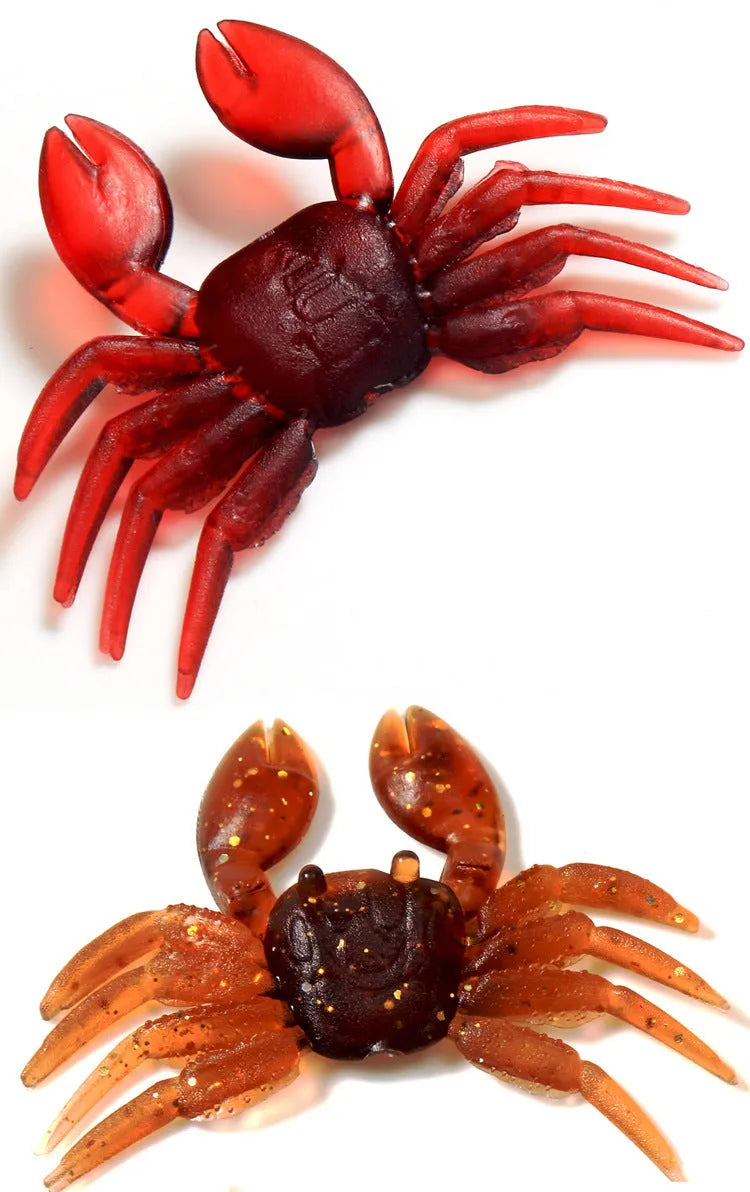 8CM PVC crab fishing lure in red or brown crab design for saltwater fishing