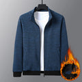 Men's blended casual jacket with stand-up collar and zip-front in athletic fit