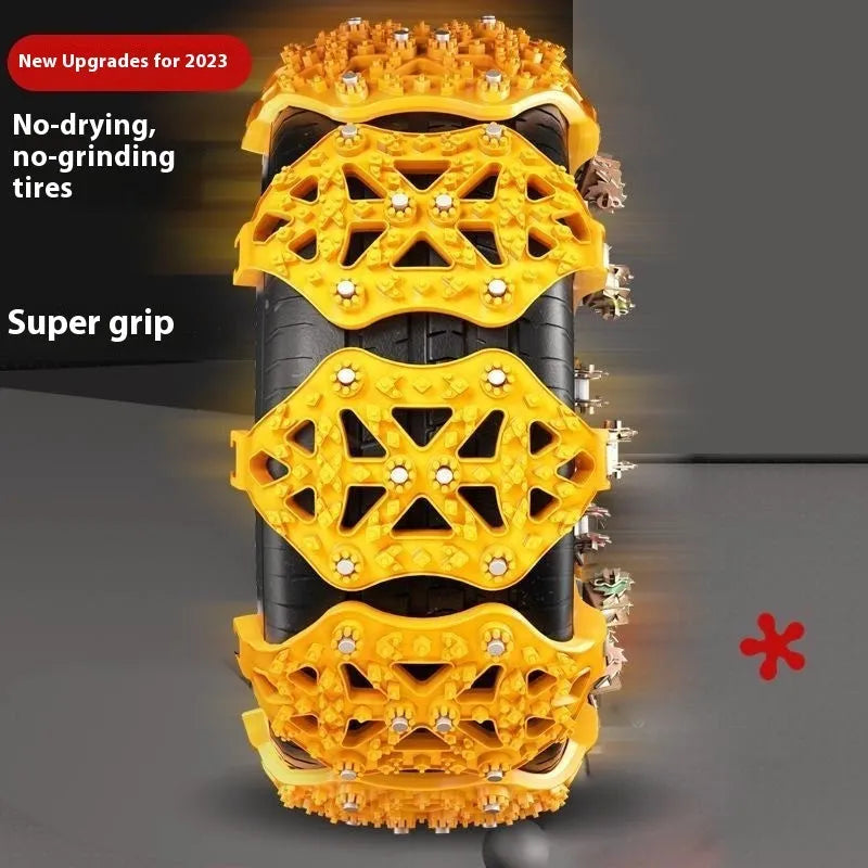 Set of rubber tire chains for car SUV winter snow ice anti-skid use