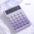Gradient colour desktop calculator showing four colour options: cherry blossom pink, glacier blue, mint green and violet