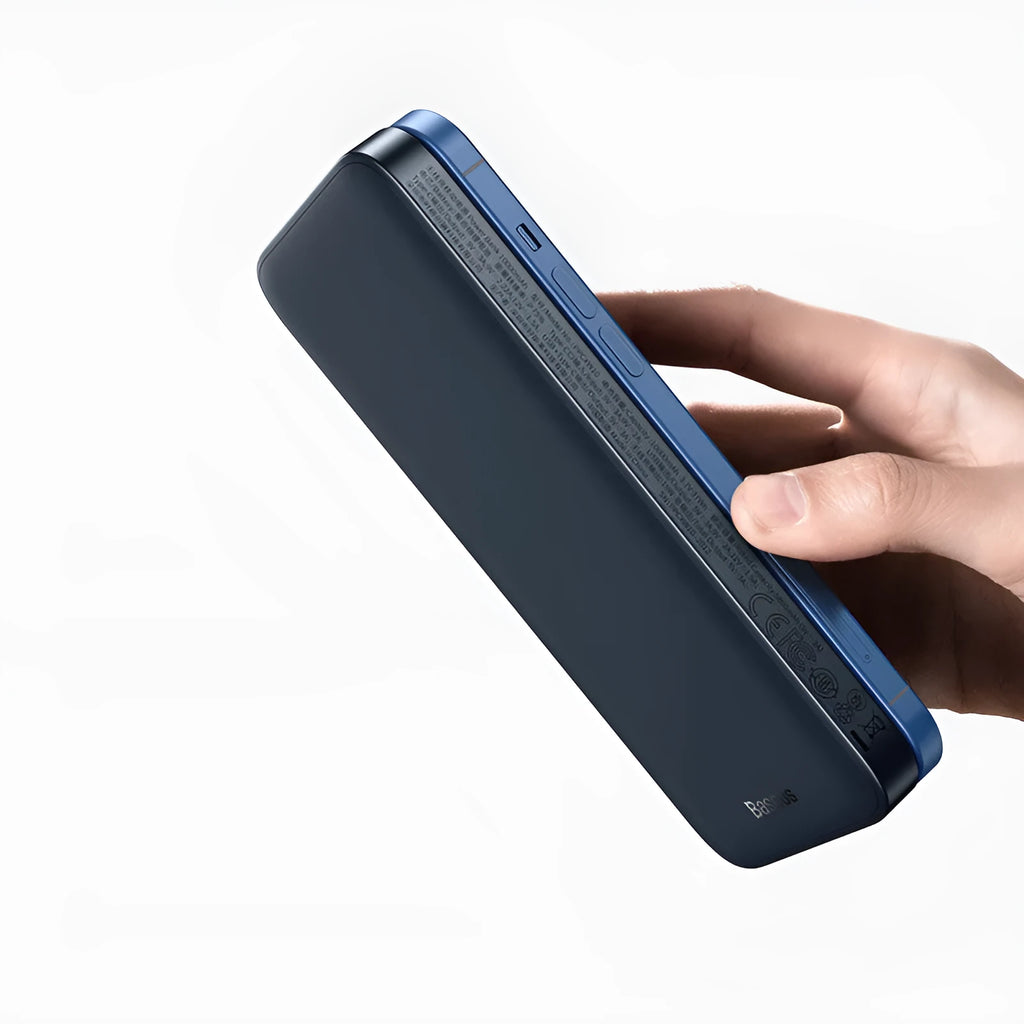 Baseus magnetic wireless power bank 10000mAh with aluminum shell in blue white and purple colors