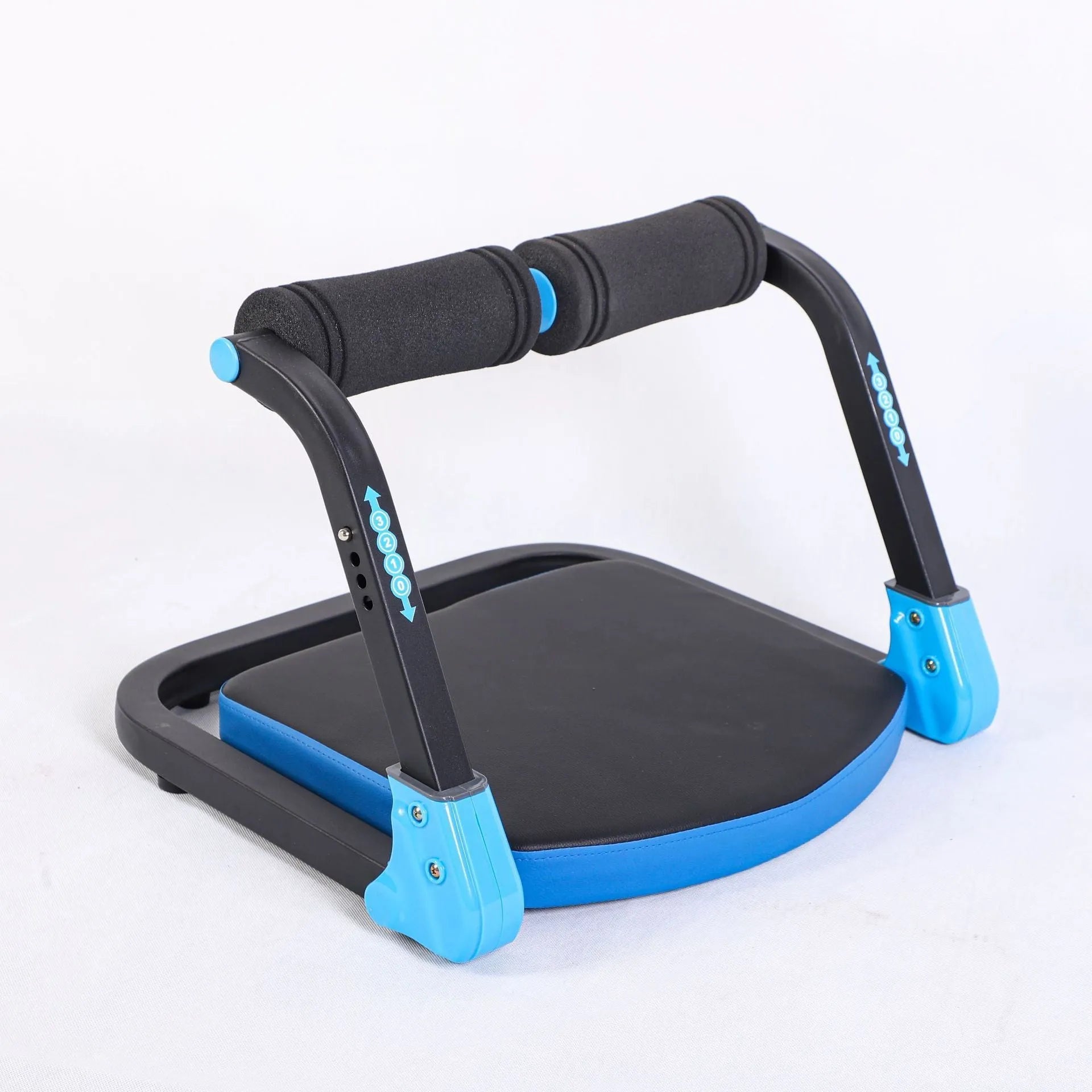 Mini multifunctional abdominal exercise device in sky blue or red colour for portable fitness