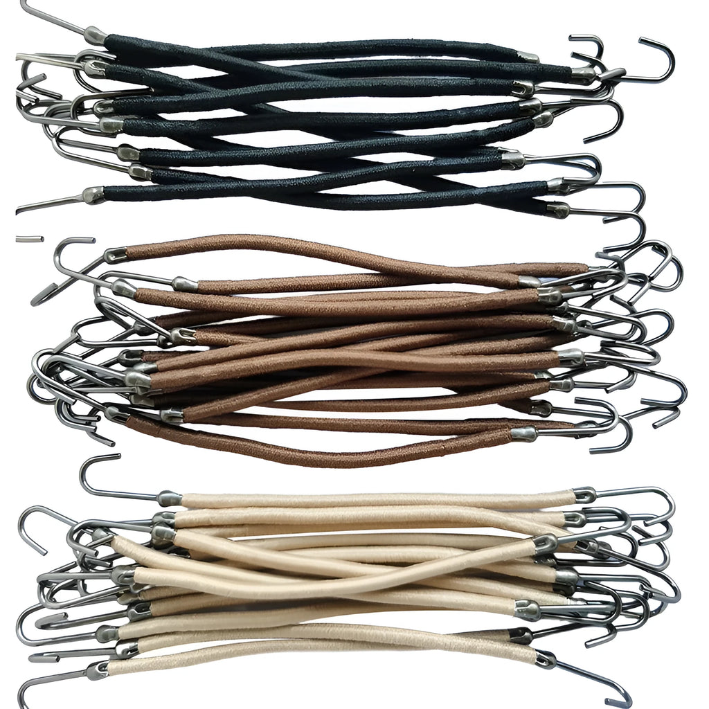 Double hook hair tool for wig attachment in black, dark brown, and light brown colours.