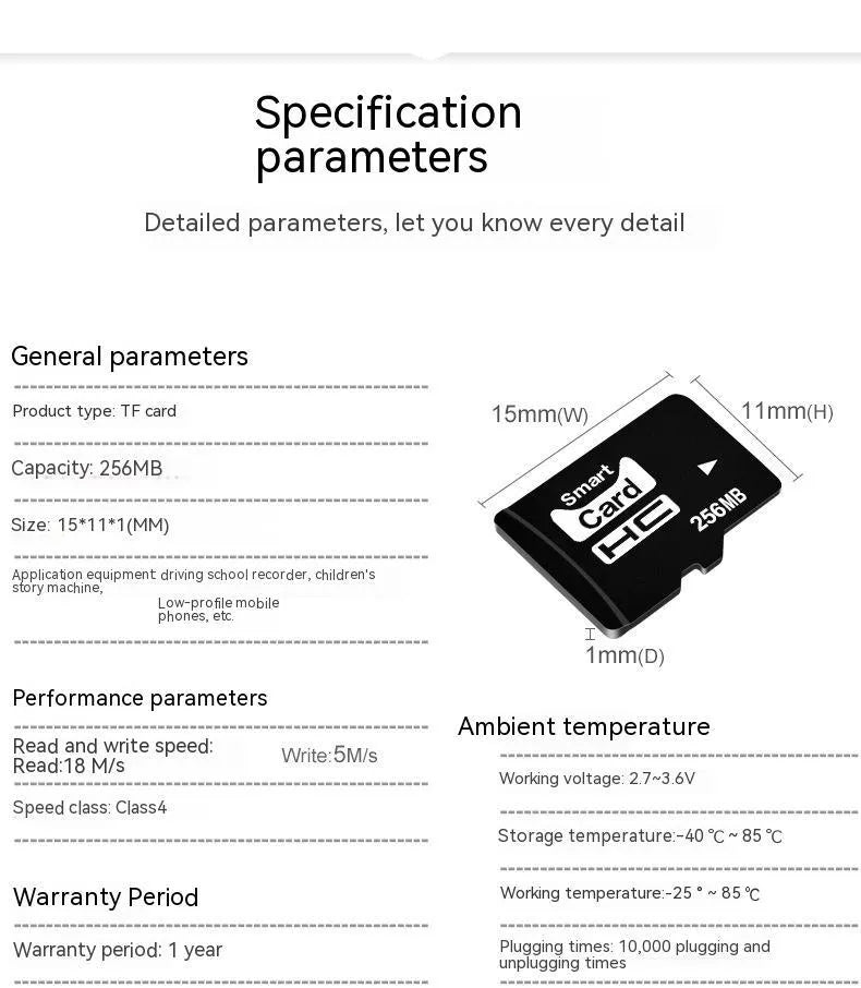 256MB TF memory card for MP4 MP3 mobile phone camera and PSP compatibility