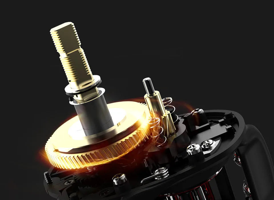 Drip wheel fishing reel showing left and right hand wheel options for rocking wheel lure fishing.