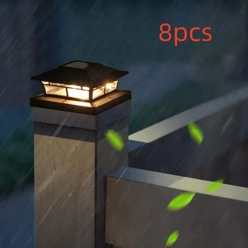 Solar pile fence lamp with ABS shell for outdoor garden handrail and lawn lighting