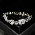 Women's geometric bracelet with S925 sterling silver plating and inlaid zircon stones