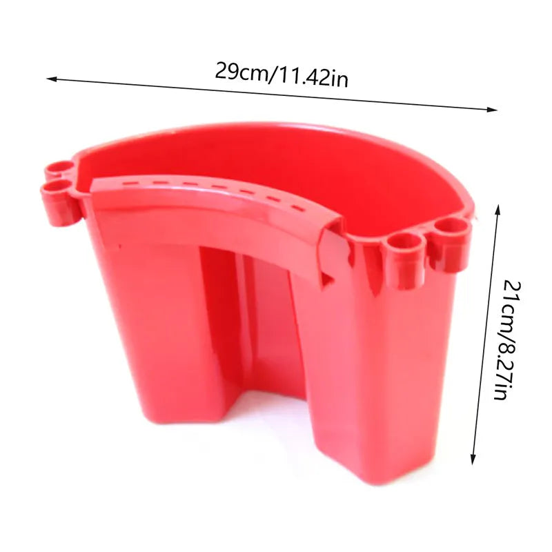 PP plastic car washing bucket with detachable handle in choice of black, red, blue, or pink colours