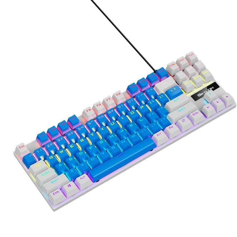 K87 mechanical keyboard with green or red axis switches in selected colour option