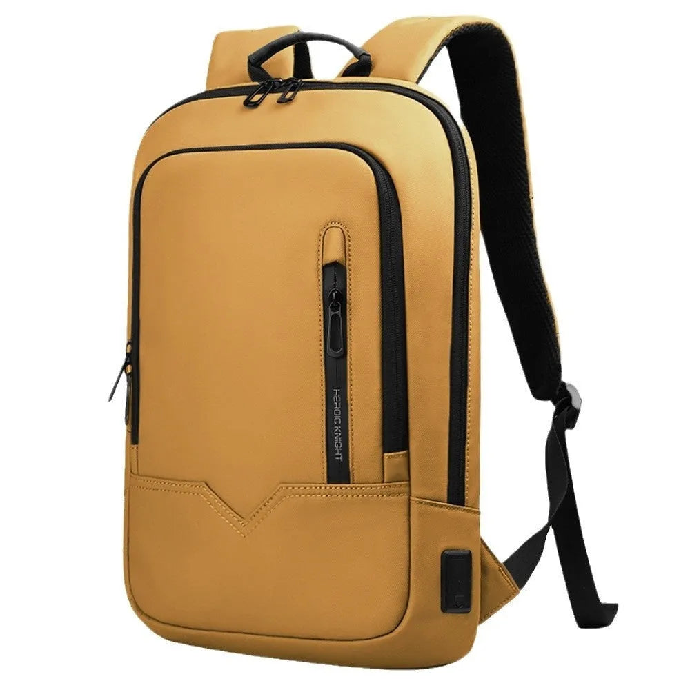 Men's lightweight polyester laptop backpack with USB charging port in multiple colour options