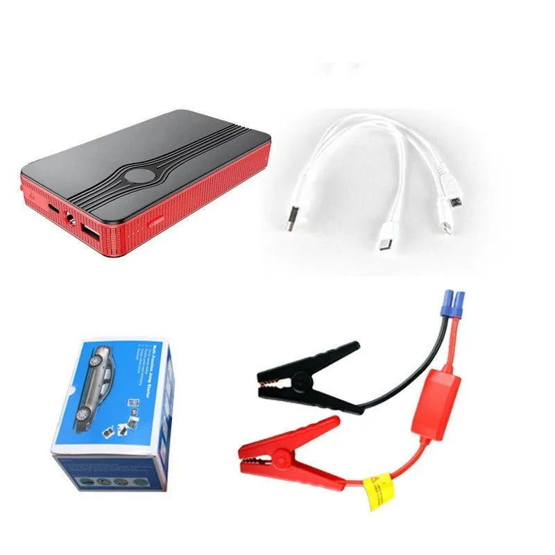Red K4-E automobile emergency starting power supply with 6000mAh capacity for 2.0L petrol vehicles