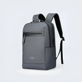 Graphite grey Oxford cloth USB charging business backpack with sewn details.