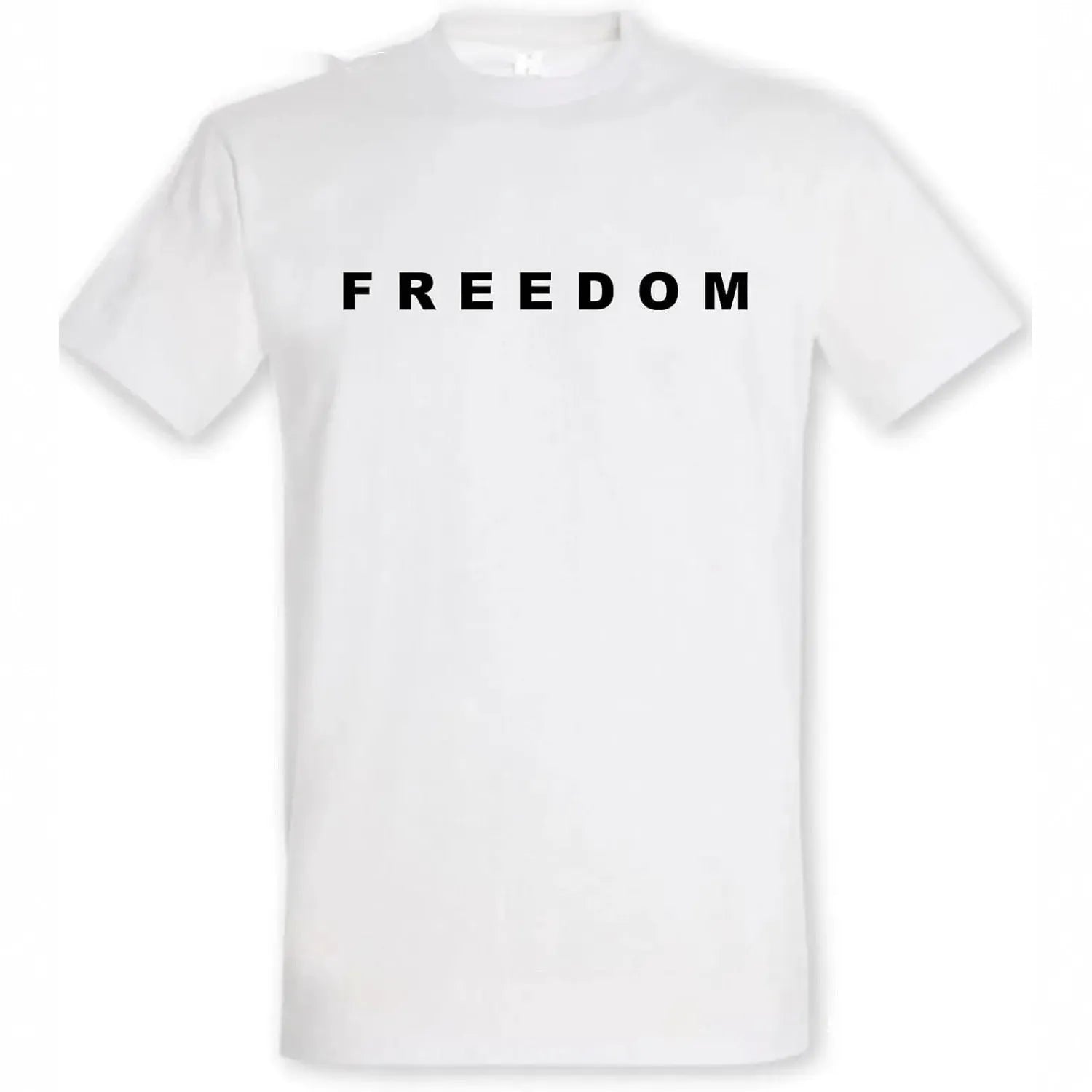 Unisex white cotton short sleeve crew neck t-shirt with letter print graphic, loose fit