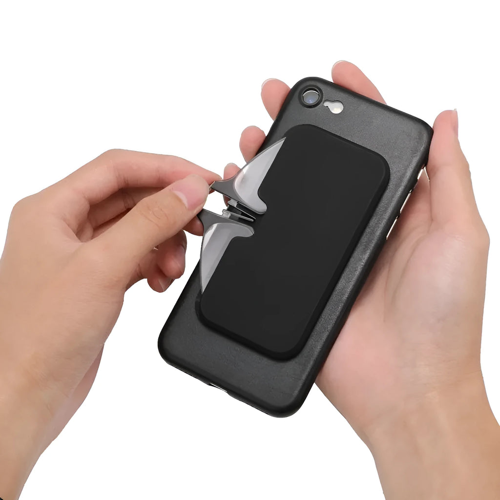 Unisex legless nose clip reading glasses attached to mobile phone, with ultra-thin case, six frame colours available