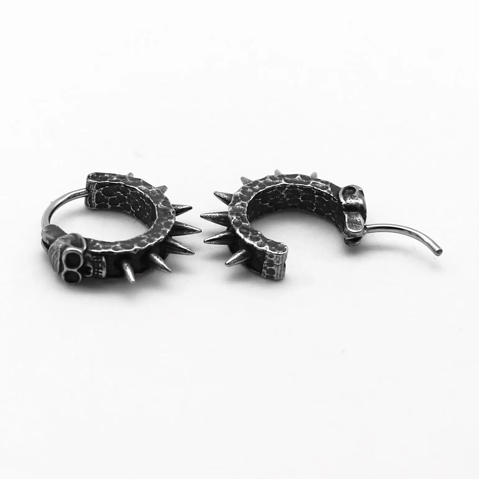 Copper and black geometric punk motorcycle earrings with alloy construction for men and women