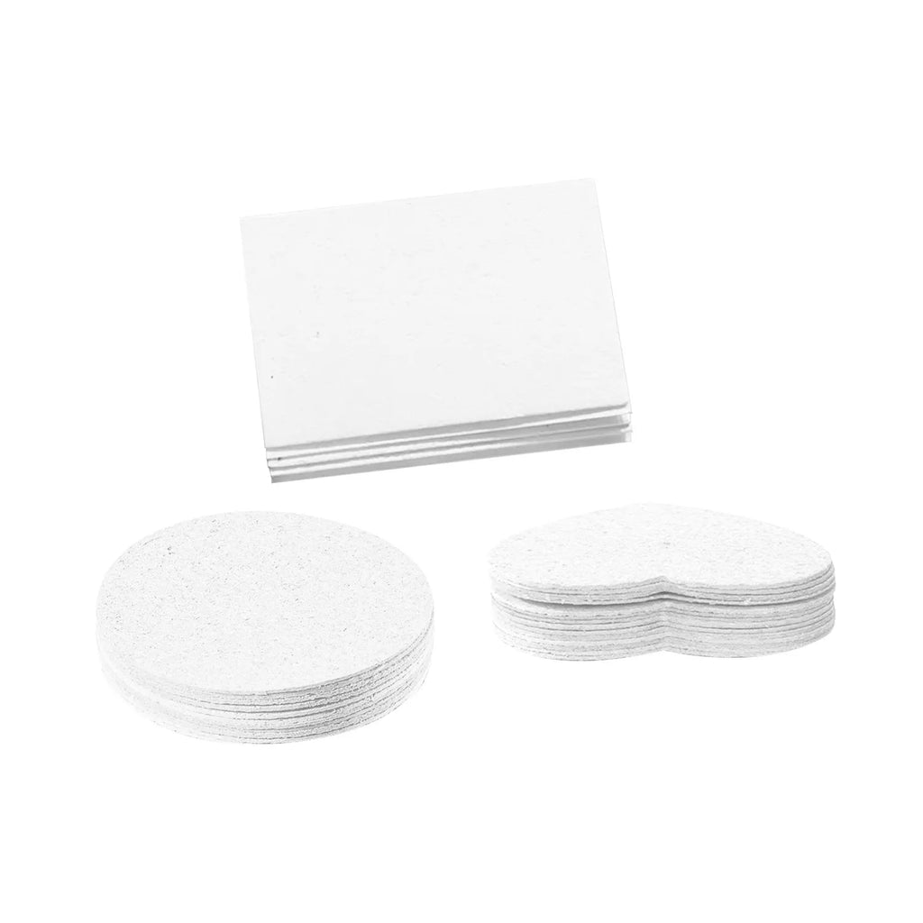 Painting sponge creative set showing heart, round, and square sponges with fountain pens and wood pulp paper