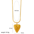 Stainless steel fruit necklace pendant with alloy chain showing apple, grape, and watermelon designs