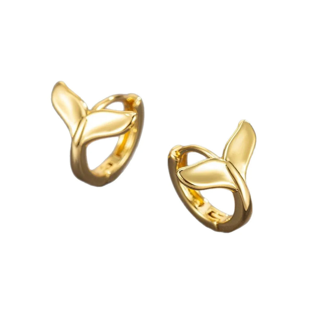 Women's fishtail design earrings in electroplated gold finish on copper