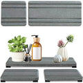 Square diatomaceous earth bathroom draining mat in solid colour on countertop