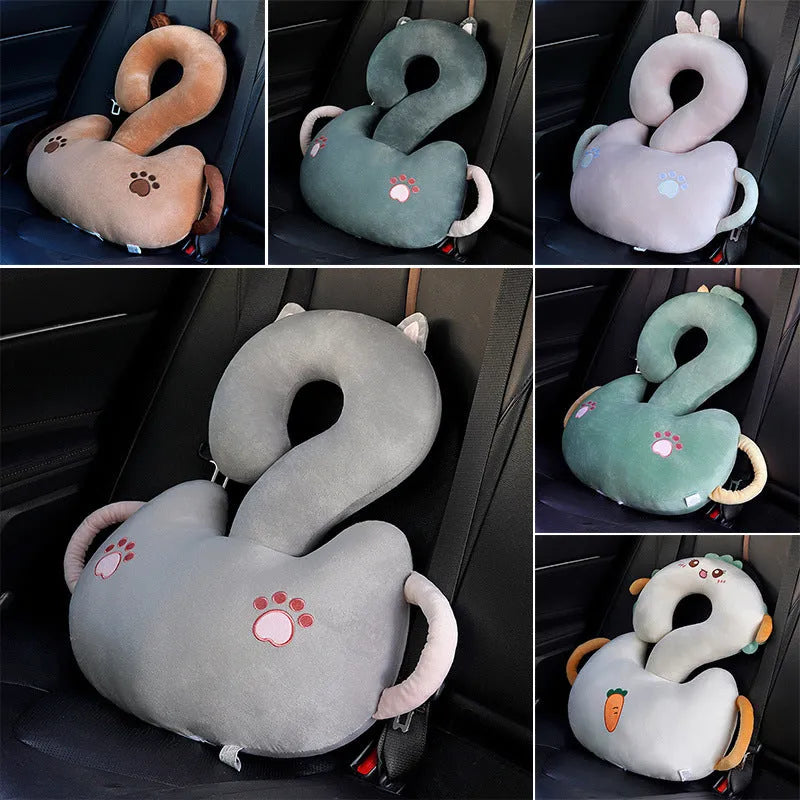 Cartoon animal design car cushion pillow measuring 65cm square with PP cotton filling