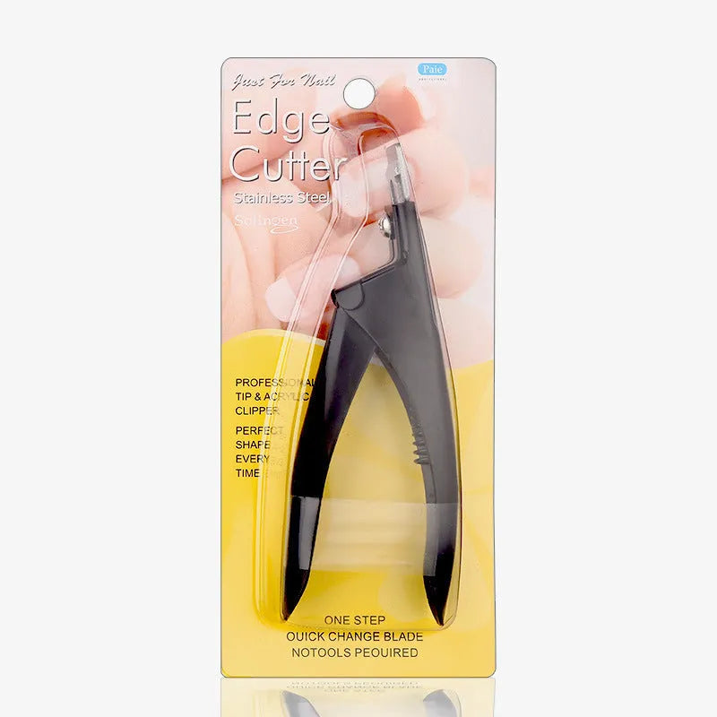 Stainless steel nail art scissors with French U-shaped design in electrophoresis black finish