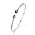 Multi-zircon personalised bracelet with inlaid detailing on copper in blue and white options