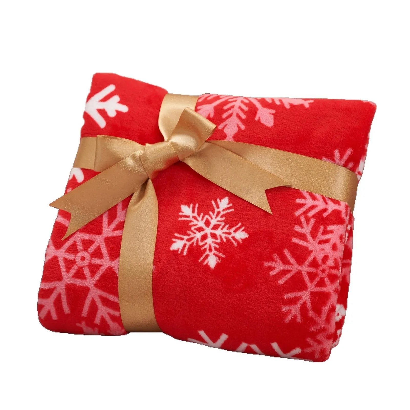 Soft flannel plush Christmas blanket in American style with polyester fibre construction, shown in various size options