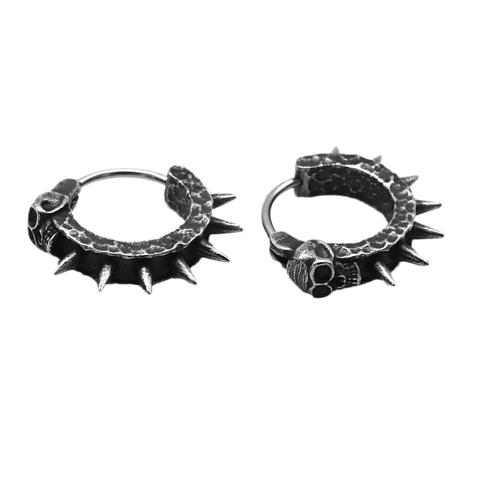 Copper and black geometric punk motorcycle earrings with alloy construction for men and women