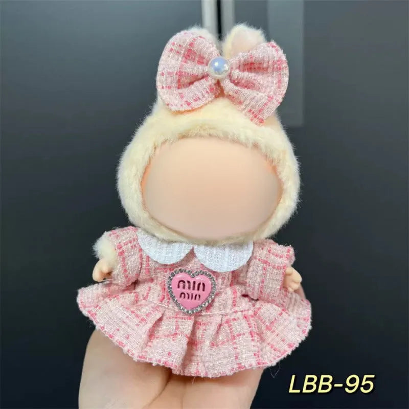 Plastic doll clothes for 17cm vinyl figurines showing LBB series style options