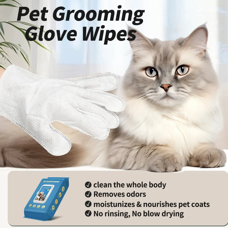 Pack of disposable pet gloves for cat and dog bath cleaning and grooming