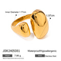 Women's stainless steel geometric open ring with exaggerated European American style