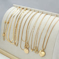 Gold electroplated women's necklace set with 10 pieces and adjustable 21-50cm length