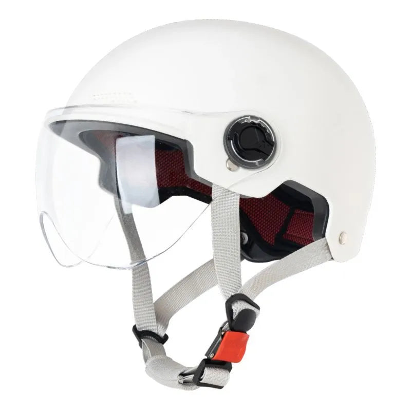 3C certified polypropylene motorcycle helmet for adults, shown in available colours like ice crystal grey and obsidian black.
