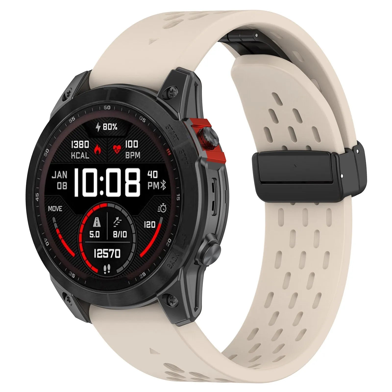 Garmin Fenix compatible quick release silicone watch strap in multiple colours with a screwdriver tool.