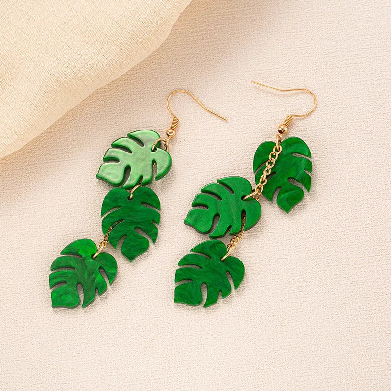 Acrylic coconut artocarpus fruit dangle earrings with alloy hook in multiple colours