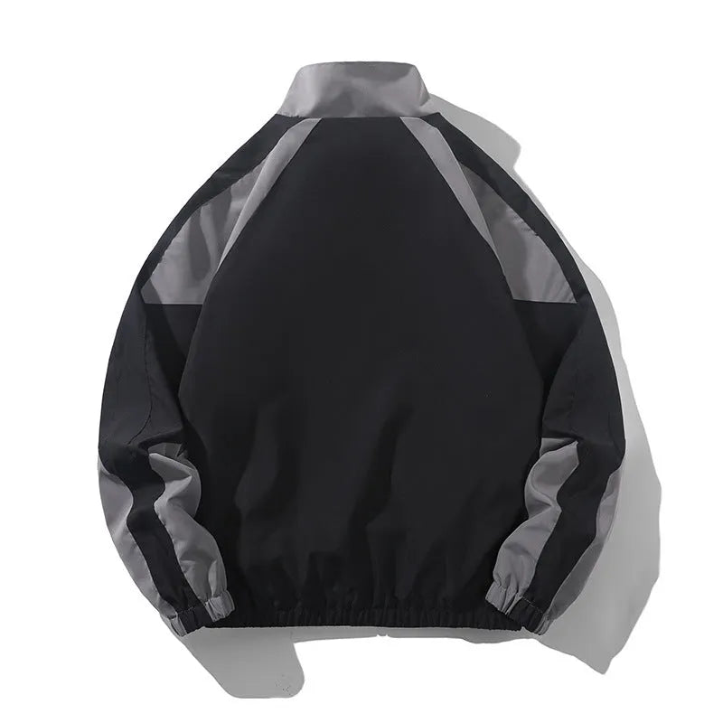 Men's casual jacket with contrast stitching and side seam pockets in black colour