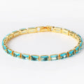 Gold or platinum electroplated zircon bracelet for women in ins style with coloured zirconium accents.