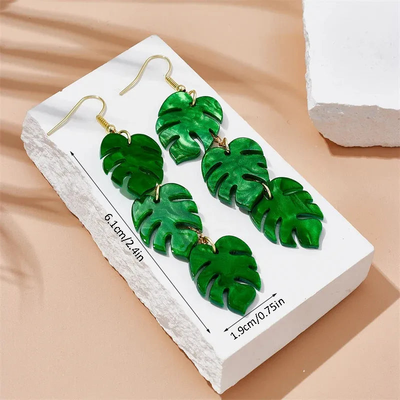 Acrylic coconut artocarpus fruit dangle earrings with alloy hook in multiple colours