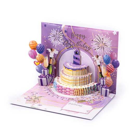 3D pop-up greeting card with Chinese ink style design and light music feature, 15x20cm paper craft