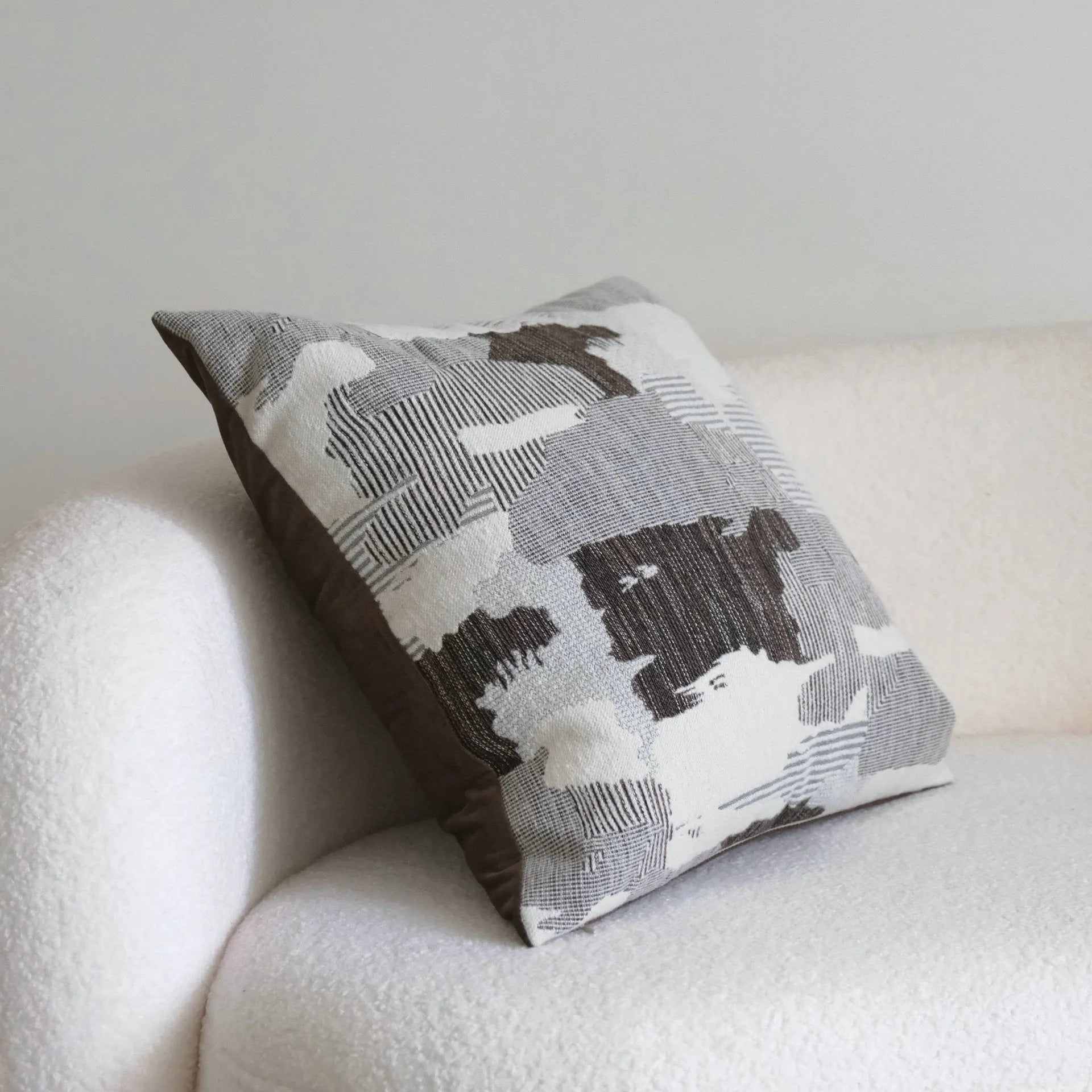 Coffee brown Chinese classical stripe pattern decorative cushion in 30x50cm and 45x45cm sizes.