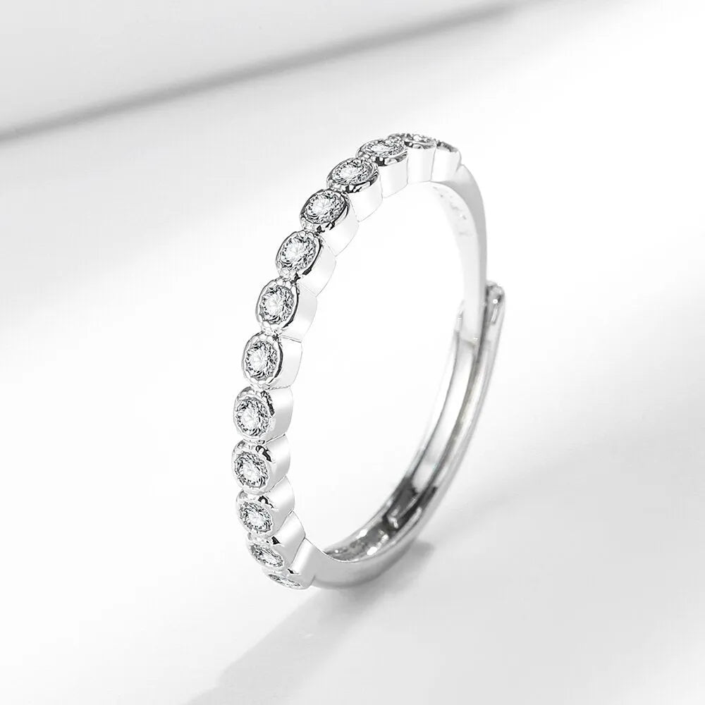 Geometric Korean-style open-mouth copper ring with diamond-shaped tail in white gold or yellow gold colour