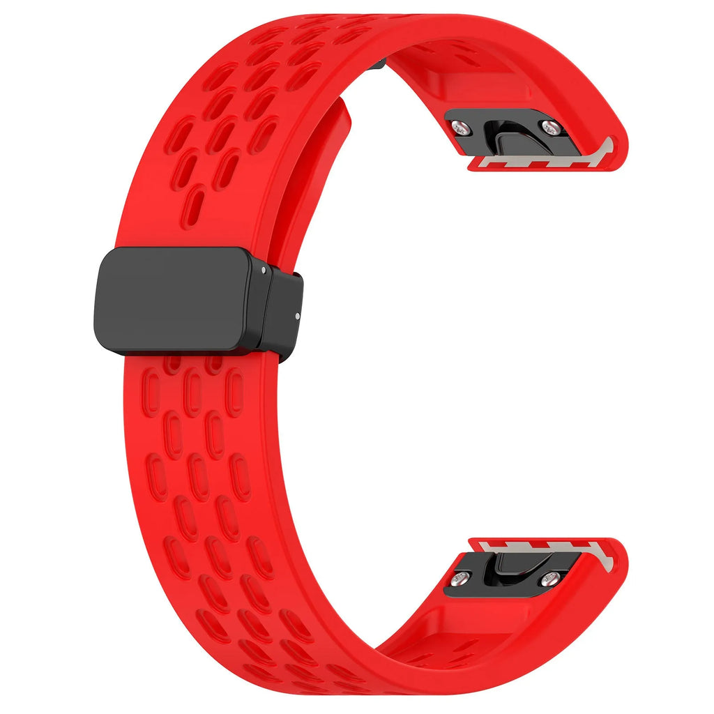 Garmin Fenix compatible quick release silicone watch strap in multiple colours with a screwdriver tool.